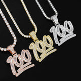 GL Ice Out Moissanite Pendant Letters 100 With Free Chain