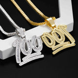GL Ice Out Moissanite Pendant Letters 100 With Free Chain