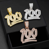 GL Ice Out Moissanite Pendant Letters 100 With Free Chain