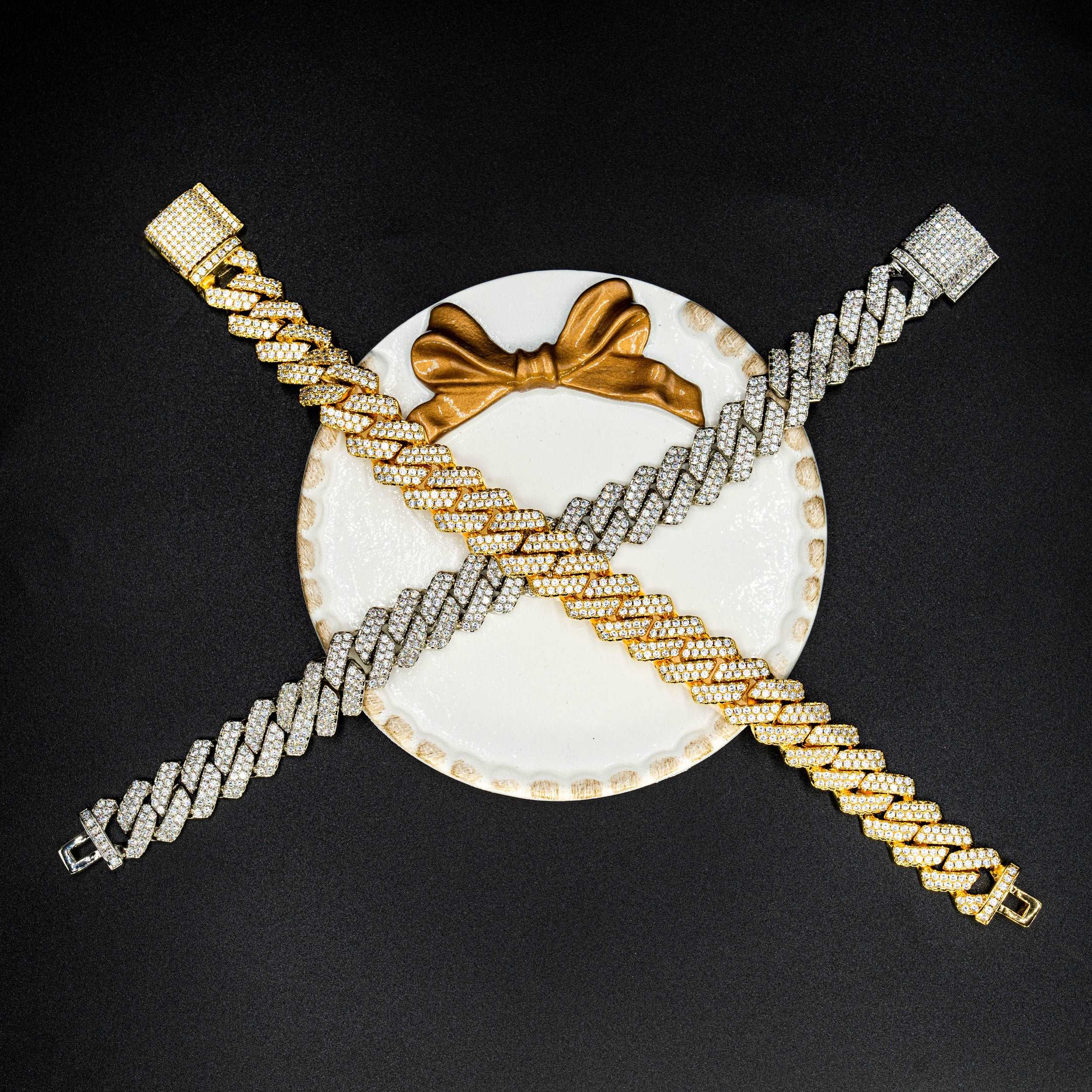 13.6mm Hip Hop Brass Zircon Cuban Chain