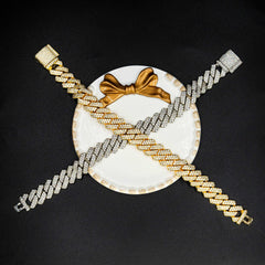 13.6mm Hip Hop Brass Zircon Cuban Chain