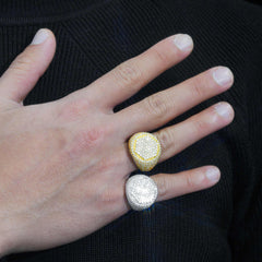 GL Square Round Ice Out Moissanite 925 Sterling Silver Ring