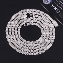 5MM VVS Moissanite Prong Edge Cuban Chain