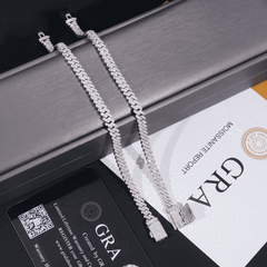 5MM VVS Moissanite Prong Edge Cuban Chain