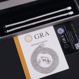 GL 5mm Iced Out Cuban 1 Rows of Stones Link Chain Bracelet Necklace