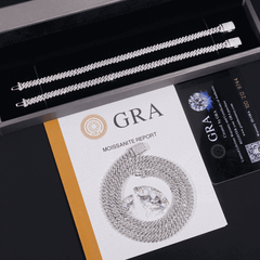 GL 5mm Iced Out Cuban 1 Rows of Stones Link Chain Bracelet Necklace