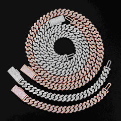 GL 13mm Miami 925 Sterling Silver Zircon Cuban Link Chain