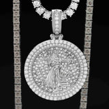 GL Catholic Virgin Mary Silver Moissanite Pendant