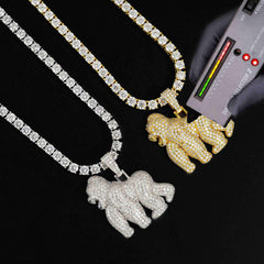 【US 3 Days Delivery】GL Gorilla 925 Sterling Silver Moissanite Pendant