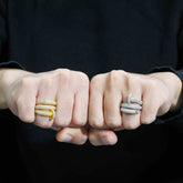 GL 925 Sterling Silver Moissanite Nail Ring