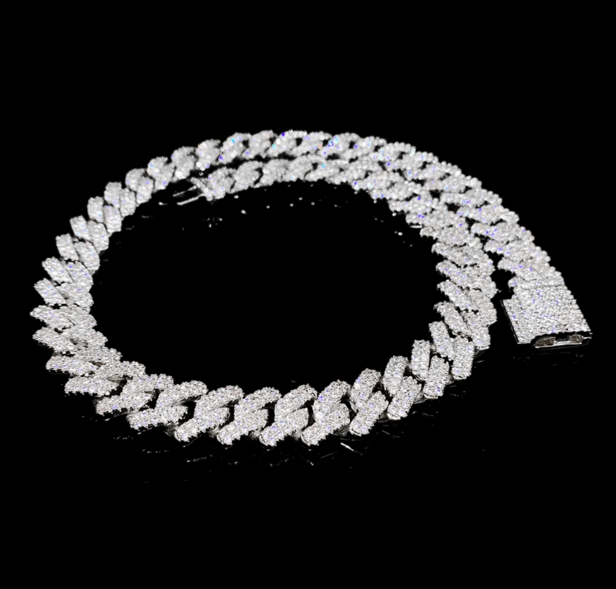 18K Solid Gold Plated Iced Out Diamond Cuban Chain Men Jewelry Hip Hop Pendant Necklace Cuban Link CZ 925 Silver Bracelet