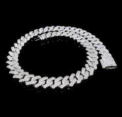 18K Solid Gold Plated Iced Out Diamond Cuban Chain Men Jewelry Hip Hop Pendant Necklace Cuban Link CZ 925 Silver Bracelet