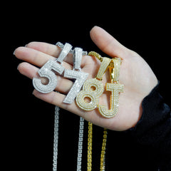 GL Hip Hop Jewelry 26 Letter and 0-9 Zircon Diamond Pendant