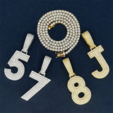 GL Hip Hop Jewelry 26 Letter and 0-9 Zircon Diamond Pendant