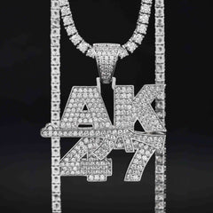 GL “AK47gun” Letter VVS Diamond Pendant