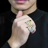 GL 925 Sterling Silver Moissanite Nail Ring