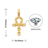 GL lced Out VVS Moissanite Diamond Ankh Cross Pendant