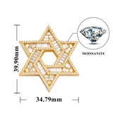 GL Iced Out Hip Hop Brass Zircon Hexagram Pendant