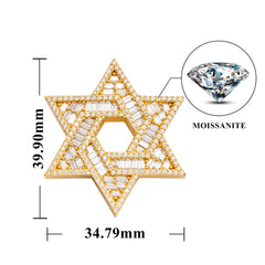 GL Iced Out Hip Hop Brass Zircon Hexagram Pendant