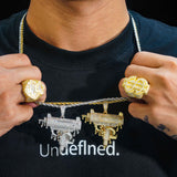 GL Hip Hop People’s Favorite gun shaped Brass Zircon Pendant