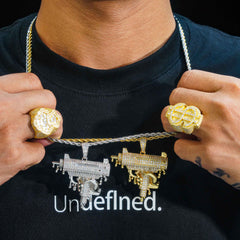 GL Hip Hop People’s Favorite gun shaped Brass Zircon Pendant