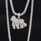 【US 3 Days Delivery】GL Gorilla 925 Sterling Silver Moissanite Pendant