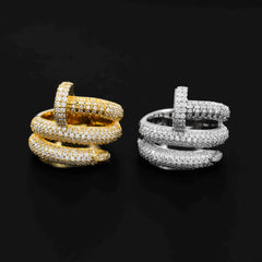 GL 925 Sterling Silver Moissanite Nail Ring