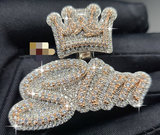 Copper plated with 10K rose gold, fully inlaid with VVS Moissanite Pendant