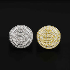GL 925 Silver Moissanite Bitcoin Iced Ring