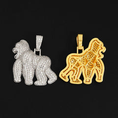 【US 3 Days Delivery】GL Gorilla 925 Sterling Silver Moissanite Pendant