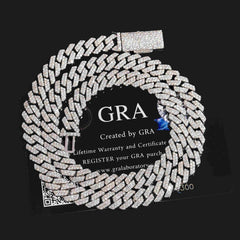 【US 3 Days Delivery】GL 8mm 925 Silver Moissanite Cuban Chain