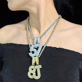 GL Hip Hop Jewelry 26 Letter and 0-9 Zircon Diamond Pendant