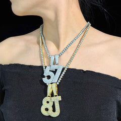 GL Hip Hop Jewelry 26 Letter and 0-9 Zircon Diamond Pendant