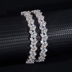 GL Iced Out 925 Silver VVS Marquise Moissanite Bracelet Tennis Chain