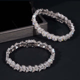 GL Iced Out 925 Silver VVS Marquise Moissanite Bracelet Tennis Chain