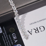 GL Iced Out 925 Silver VVS Marquise Moissanite Bracelet Tennis Chain