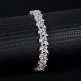GL Iced Out 925 Silver VVS Marquise Moissanite Bracelet Tennis Chain