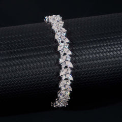 GL Iced Out 925 Silver VVS Marquise Moissanite Bracelet Tennis Chain