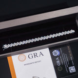 GL Iced Out 925 Silver VVS Marquise Moissanite Bracelet Tennis Chain