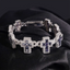 Hip Hop Infinity Cross Charm Colorful S925 Silver VVS Moissanite Cuban Chain Bracelet