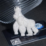 GL Iced Out Crown Gorilla Pendant Full VVS Moissanite Diamond