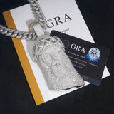 GL Iced Out Silver BaguetteMoissanite Jesus Pendant