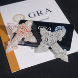 GL Iced Out Hip Hop Gothic Rose Cross Moissanite Diamond Pendant