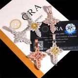 GL Notre Dame Cross Colored Moissanite Diamond Pendant