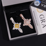 GL Notre Dame Cross Colored Moissanite Diamond Pendant