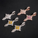 GL Notre Dame Cross Colored Moissanite Diamond Pendant