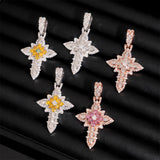 GL Notre Dame Cross Colored Moissanite Diamond Pendant