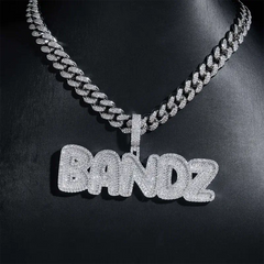 GL BANDZ Letter Pendant Full Inlaid VVS Moissanite Diamonds S925 Silver