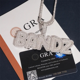 GL BANDZ Letter Pendant Full Inlaid VVS Moissanite Diamonds S925 Silver