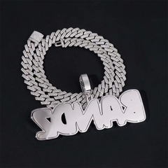 GL BANDZ Letter Pendant Full Inlaid VVS Moissanite Diamonds S925 Silver